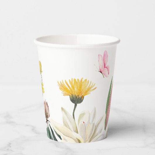 Rosa rustikale Rose Pappbecher (Links)