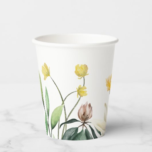 Rosa rustikale Rose Pappbecher (Vorderseite)