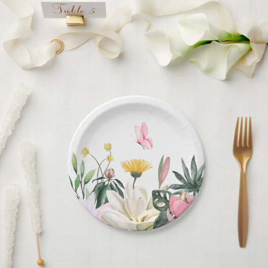 Rosa rustikale Rose Pappteller (Hochzeit)