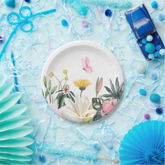 Rosa rustikale Rose Pappteller (Party)