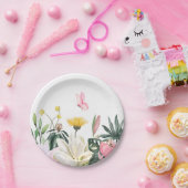 Rosa rustikale Rose Pappteller (Party)