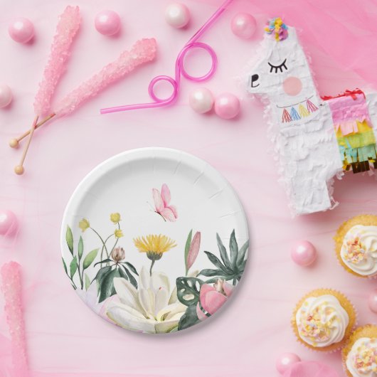 Rosa rustikale Rose Pappteller (Party)