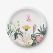 Rosa rustikale Rose Pappteller (Vorderseite)