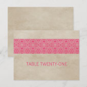 Rosa Rustikale Spitzen Tischnummer Postkarte (Vorne/Hinten)