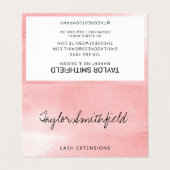 Rosa rustikale Textur im Trend Visitenkarten (Außenseite Aufgefaltet)