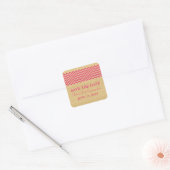 Rosa Rustikale Zickzack Save the Date Aufkleber (Umschlag)