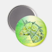 Rosa Ryokko Magnet (Vorderseite/Rückseite)