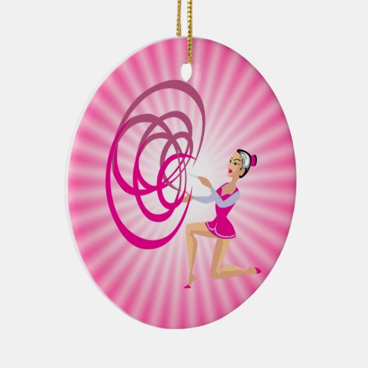 Rosa Rythmic Gymnastik Ribbon Keramikornament (Rechts)
