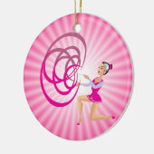 Rosa Rythmic Gymnastik Ribbon Keramikornament (Links)
