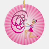 Rosa Rythmic Gymnastik Ribbon Keramikornament (Hinten)