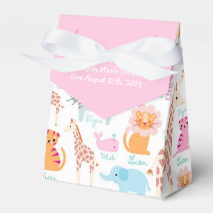 Rosa Safari-Thema-Babyparty Geschenkschachtel