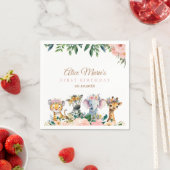 Rosa Safari-Themen-Geburtstagsfeier Serviette (Beispiel)