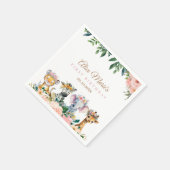 Rosa Safari-Themen-Geburtstagsfeier Serviette (Ecke)