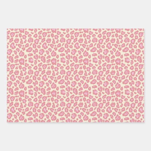 Rosa Safari Tierleopard - Printwerbung Geschenkpapier Set (Vorderseite)