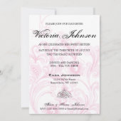 Rosa saftige Blick-Mode 16. Geburtstag Einladung (Rückseite)