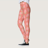 rosa saftiges Erdbeermuster Leggings (Links)