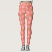 rosa saftiges Erdbeermuster Leggings (Vorderseite)