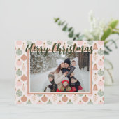 Rosa Sage Boho Ornamente Foto Vorlage Karte (Stehend Vorderseite)