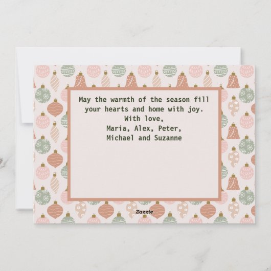 Rosa Sage Boho Ornamente Foto Vorlage Karte (Rückseite)