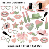 Rosa | Sage Fun Foto Booth Wedding Props Poster