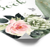 Rosa Sage Green Floral 15 Años Gästebuch (Ecke)