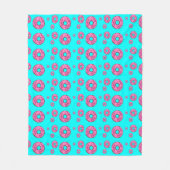 Rosa Sahne Donuts Fleecedecke (Vorderseite)