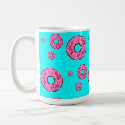 Rosa Sahne Donuts Kaffeetasse (Links)