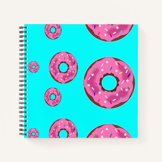Rosa Sahne Donuts Notizblock (Vorderseite)