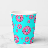Rosa Sahne Donuts Pappbecher (Vorderseite)