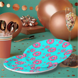 Rosa Sahne Donuts Pappteller