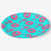 Rosa Sahne Donuts Pappteller (Schrägansicht)