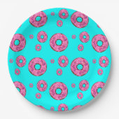 Rosa Sahne Donuts Pappteller (Vorderseite)