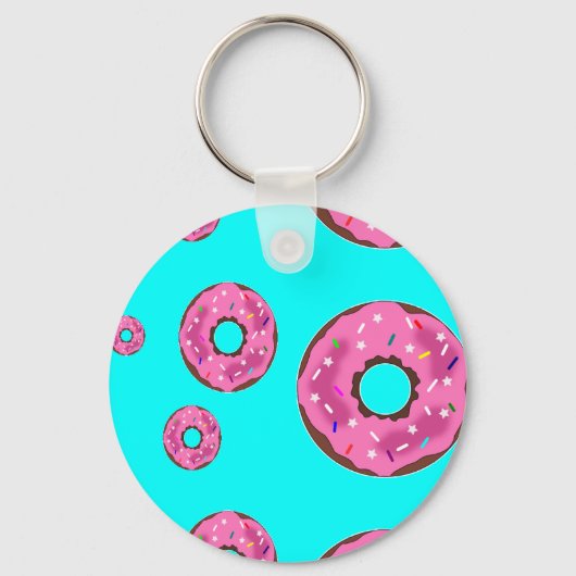 Rosa Sahne Donuts Schlüsselanhänger (Vorderseite)