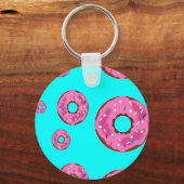 Rosa Sahne Donuts Schlüsselanhänger (Vorderseite)