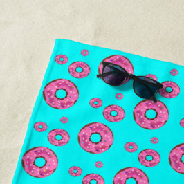 Rosa Sahne Donuts Strandtuch