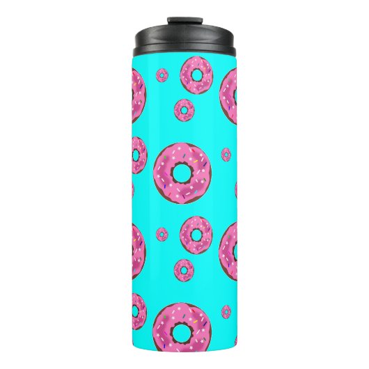 Rosa Sahne Donuts Thermosbecher (Vorderseite)