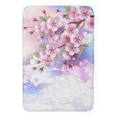 Rosa Sakura auf dem Hintergrund der Malerei Badematte (Vorderseite Vertikal)