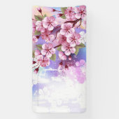 Rosa Sakura auf dem Hintergrund der Malerei Banner (Vertikal)