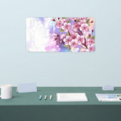 Rosa Sakura auf dem Hintergrund der Malerei Banner (Messe)