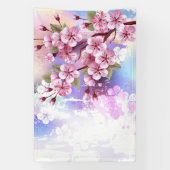 Rosa Sakura auf dem Hintergrund der Malerei Banner (Vertikal)