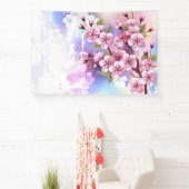 Rosa Sakura auf dem Hintergrund der Malerei Banner (InSitu)