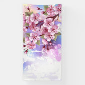 Rosa Sakura auf dem Hintergrund der Malerei Banner (Vertikal)