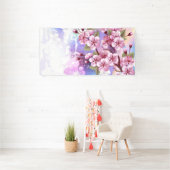 Rosa Sakura auf dem Hintergrund der Malerei Banner (Insitu)