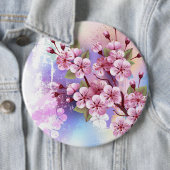 Rosa Sakura auf dem Hintergrund der Malerei Button (Beispiel)