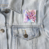 Rosa Sakura auf dem Hintergrund der Malerei Button (Beispiel)