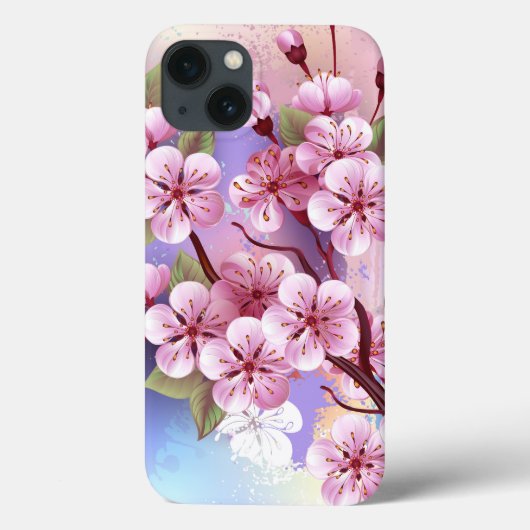 Rosa Sakura auf dem Hintergrund der Malerei Case-Mate iPhone Hülle (Rückseite)