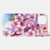 Rosa Sakura auf dem Hintergrund der Malerei Case-Mate iPhone Hülle (Rückseite (Horizontal))