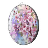 Rosa Sakura auf dem Hintergrund der Malerei Dartscheibe (Vorderseite rechts)