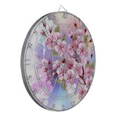 Rosa Sakura auf dem Hintergrund der Malerei Dartscheibe (Vorderseite Links)