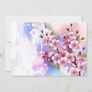 Rosa Sakura auf dem Hintergrund der Malerei Einladung